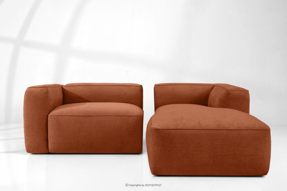 FUBBO Mäkká rohová pohovka z tkanej látky vpravo ryšavý červená - obrázok 10