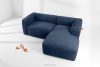 FUBBO Mäkká rohová pohovka z tkanej látky vpravo námornícka modrá námornícka modrá - obrázok 2