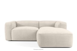 FUBBO, https://konsimo.sk/kolekcie/fubbo/ Mäkká rohová pohovka z tkanej látky vpravo ekru ekru - obrázok