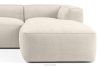 FUBBO Mäkká rohová pohovka z tkanej látky vpravo ekru ekru - obrázok 8