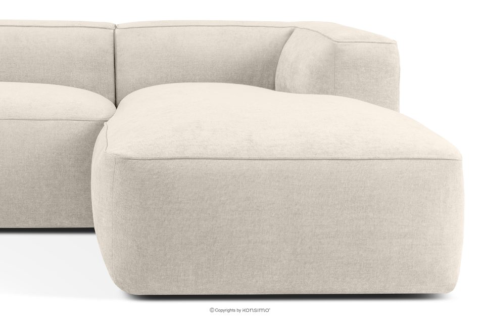 FUBBO Mäkká rohová pohovka z tkanej látky vpravo ekru ekru - obrázok 7