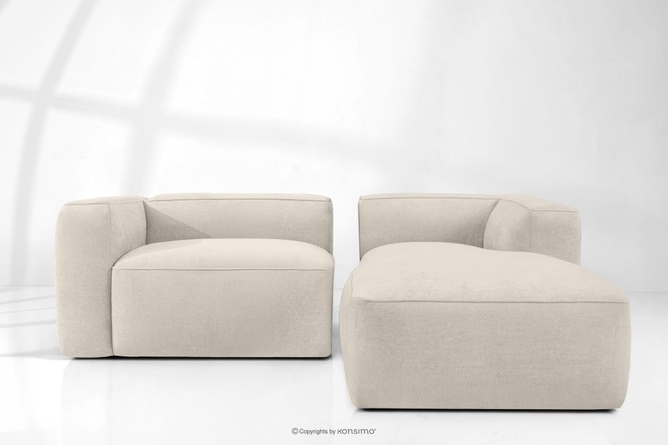 FUBBO Mäkká rohová pohovka z tkanej látky vpravo ekru ekru - obrázok 10