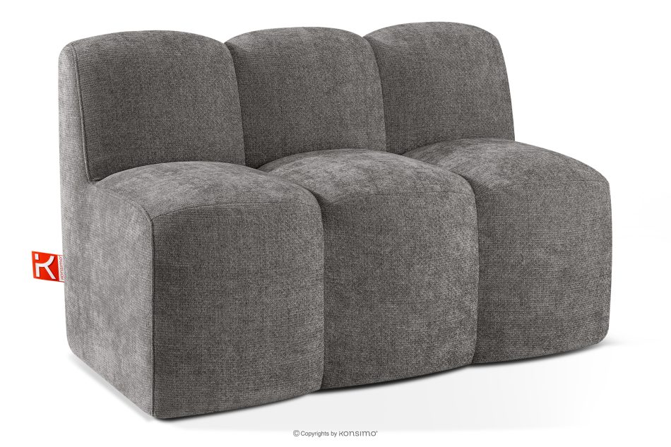 BRESCO Čalúnená lavica do jedálne 120 cm tmavošedá ženilková látka tmavo šedá - obrázok 2