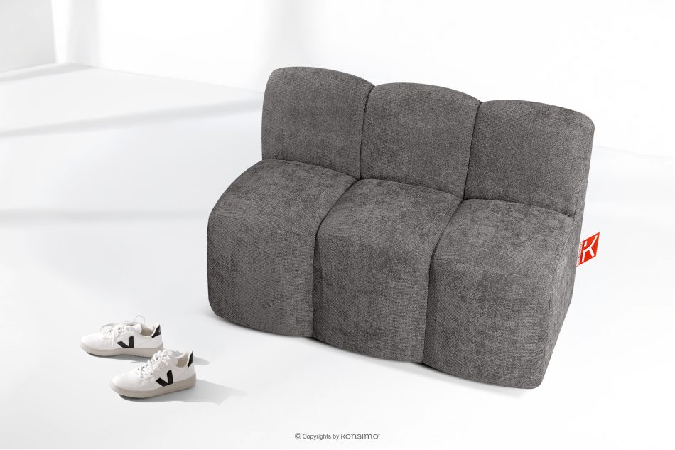 BRESCO Čalúnená lavica do jedálne 120 cm tmavošedá ženilková látka tmavo šedá - obrázok 8