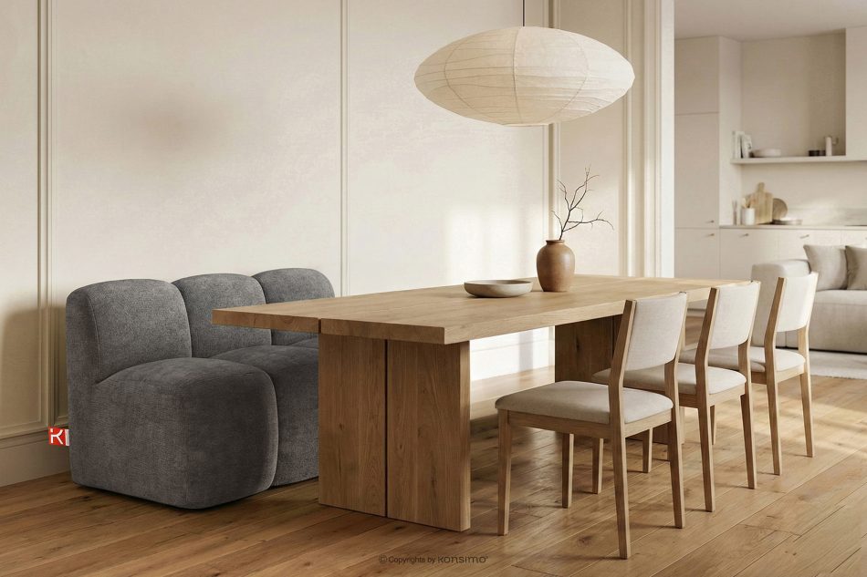 BRESCO Čalúnená lavica do jedálne 120 cm tmavošedá ženilková látka tmavo šedá - obrázok 1