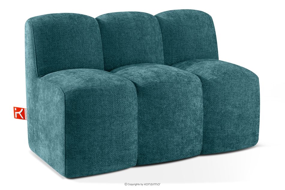 BRESCO Čalúnená jedálenská lavica 120 cm morská modrá ženilková látka morská modrá - obrázok 2