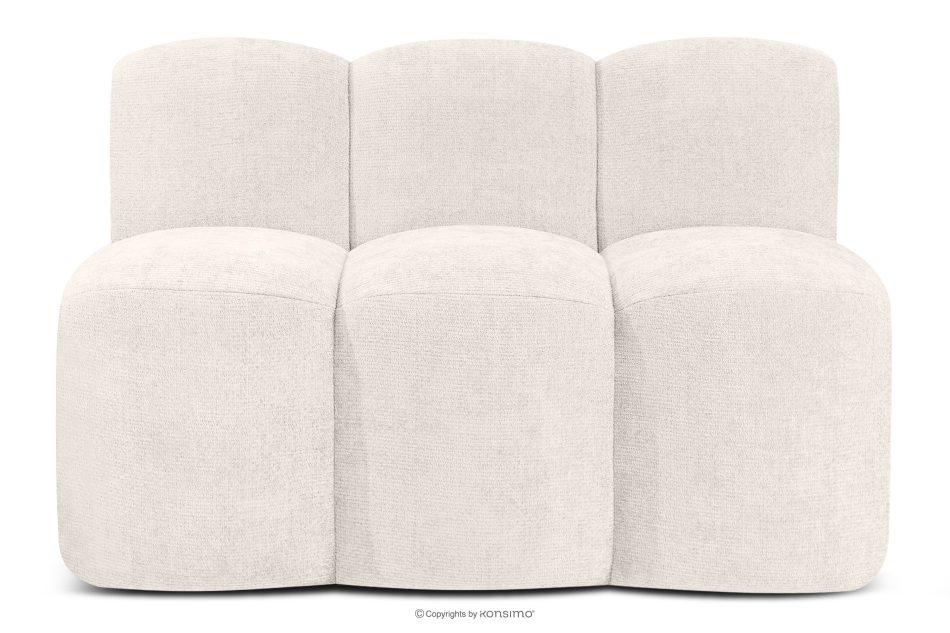 BRESCO Čalúnená lavica do jedálne 120 cm krémová ženilková látka krémová - obrázok 0