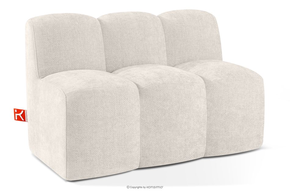 BRESCO Čalúnená lavica do jedálne 120 cm krémová ženilková látka krémová - obrázok 2