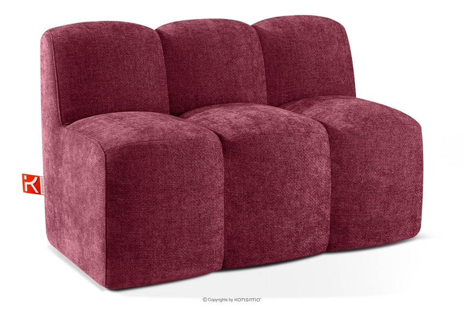 BRESCO Čalúnená jedálenská lavica 120 cm bordová ženilková látka bordová - obrázok 2