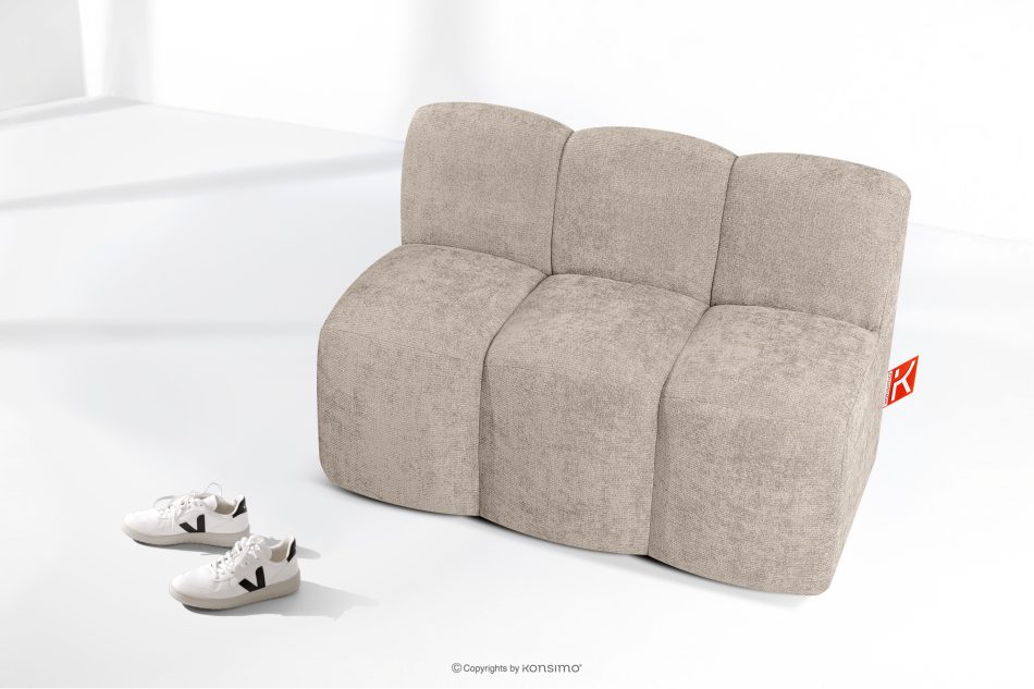 BRESCO Čalúnená lavica do jedálne 120 cm béžová ženilková látka béžová - obrázok 8