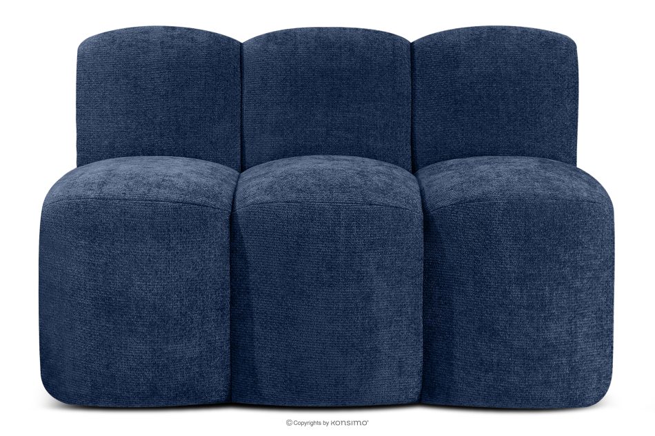 BRESCO Čalúnená jedálenská lavica 120 cm tmavomodrá ženilková látka námornícka modrá - obrázok 0