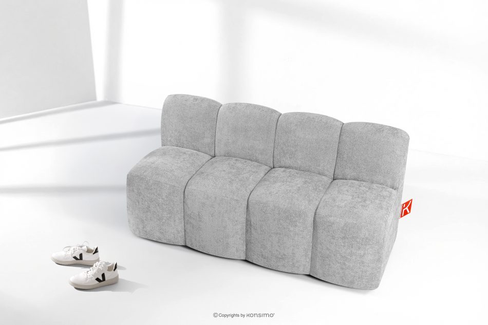 BRESCO Čalúnená lavica do jedálne 160 cm svetlošedá ženilková látka svetlo šedá - obrázok 8