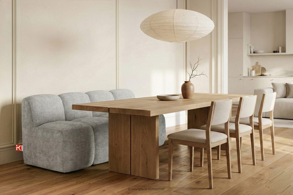 BRESCO Čalúnená lavica do jedálne 160 cm svetlošedá ženilková látka svetlo šedá - obrázok 1