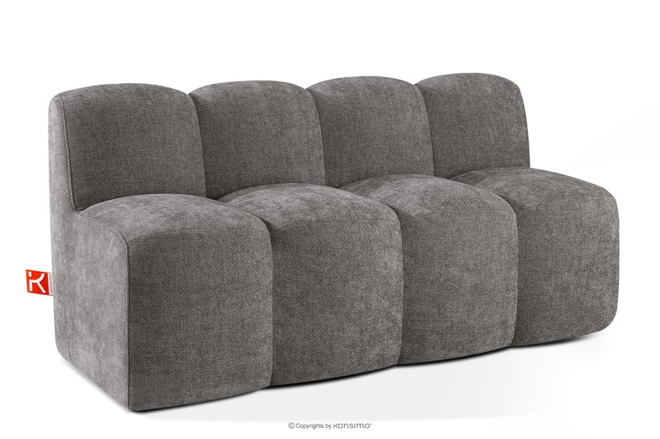 BRESCO Čalúnená lavica do jedálne 160 cm tmavošedá ženilková látka tmavo šedá - obrázok 2