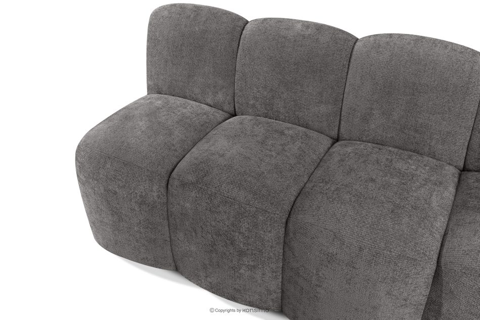 BRESCO Čalúnená lavica do jedálne 160 cm tmavošedá ženilková látka tmavo šedá - obrázok 4