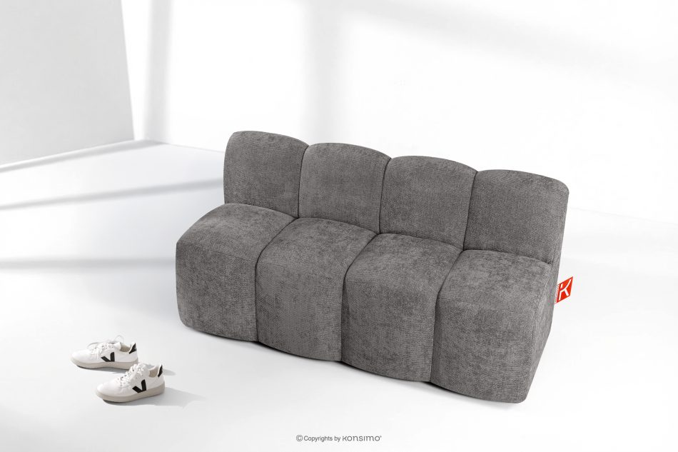 BRESCO Čalúnená lavica do jedálne 160 cm tmavošedá ženilková látka tmavo šedá - obrázok 8