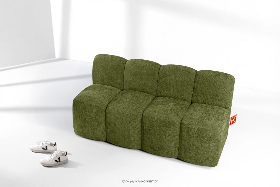 BRESCO Čalúnená lavica do jedálne 160 cm olivová ženilková látka olivová - obrázok 8