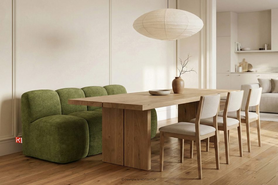 BRESCO Čalúnená lavica do jedálne 160 cm olivová ženilková látka olivová - obrázok 1