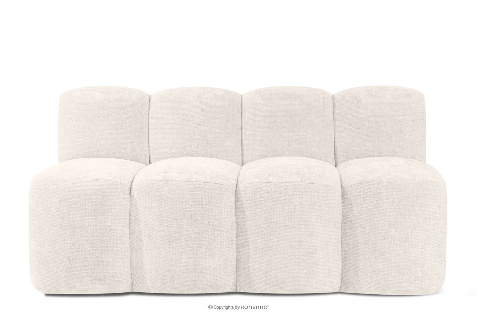 BRESCO Čalúnená lavica do jedálne 160 cm krémová ženilková látka krémová - obrázok 0