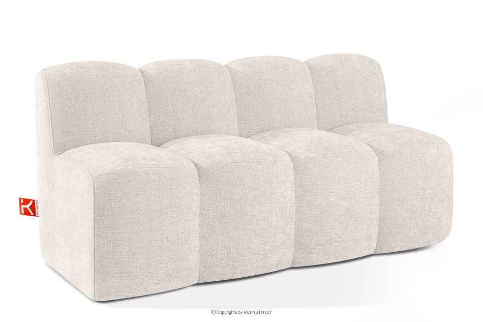 BRESCO Čalúnená lavica do jedálne 160 cm krémová ženilková látka krémová - obrázok 2