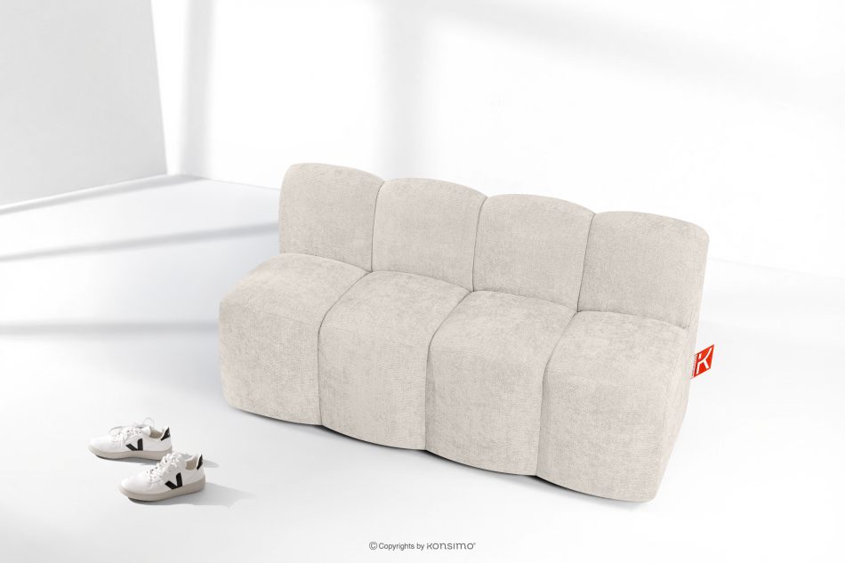 BRESCO Čalúnená lavica do jedálne 160 cm krémová ženilková látka krémová - obrázok 8