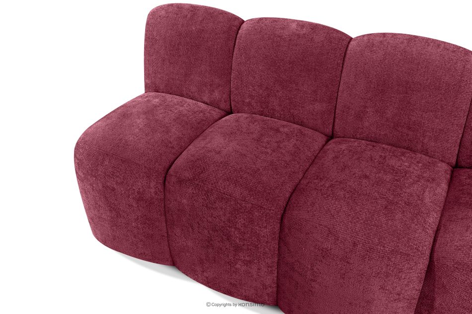 BRESCO Čalúnená lavica do jedálne 160 cm bordová ženilková látka bordová - obrázok 4