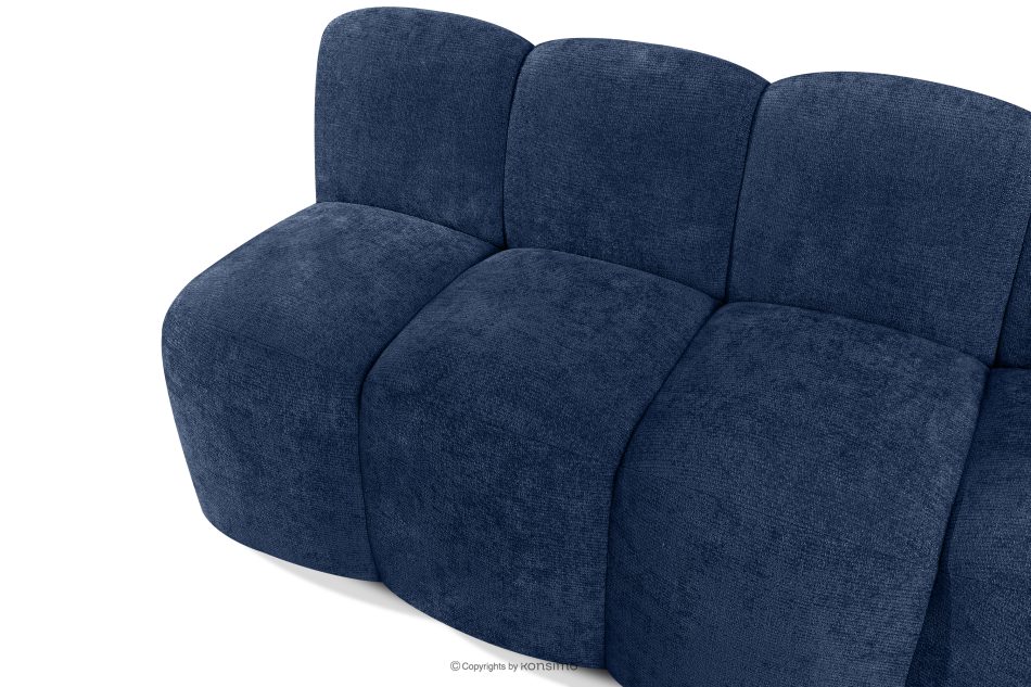 BRESCO Čalúnená lavica do jedálne 160 cm tmavomodrá ženilková látka námornícka modrá - obrázok 4