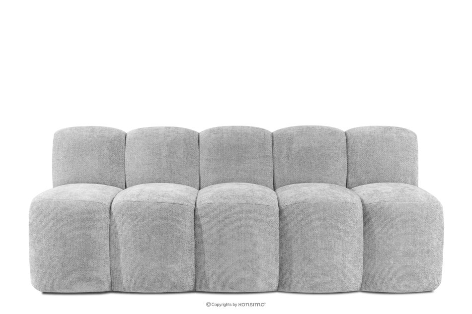 BRESCO Čalúnená lavica s operadlom 200 cm svetlošedá ženilková látka svetlo šedá - obrázok 0