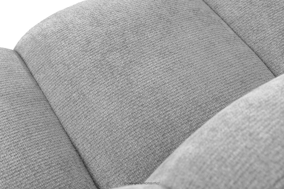 BRESCO Čalúnená lavica s operadlom 200 cm svetlošedá ženilková látka svetlo šedá - obrázok 5