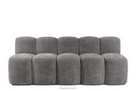 Čalúnená lavica s operadlom 200 cm tmavošedá ženilková látka