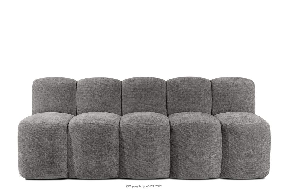 BRESCO Čalúnená lavica s operadlom 200 cm tmavošedá ženilková látka tmavo šedá - obrázok 0