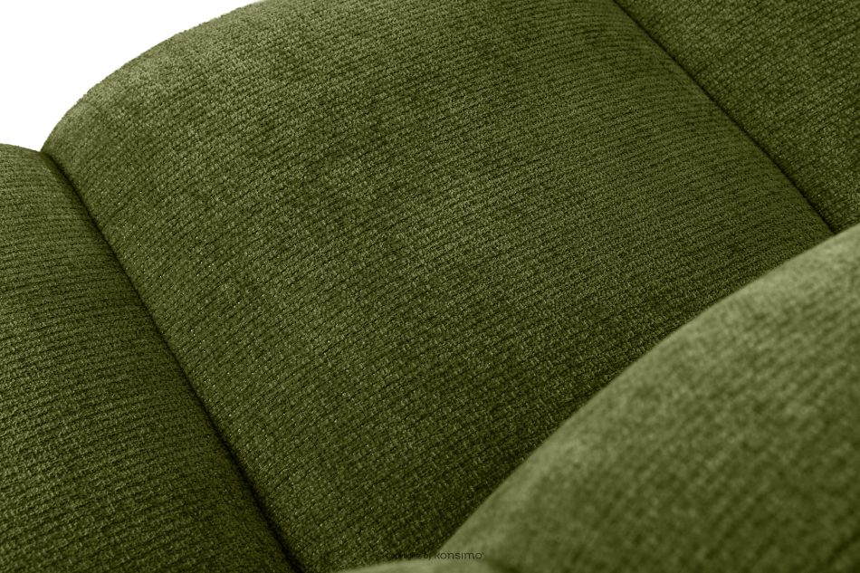 BRESCO Čalúnená lavica s operadlom 200 cm olivová ženilková látka olivová - obrázok 5