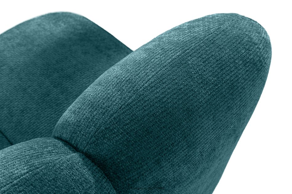 BRESCO Čalúnená lavica s operadlom 200 cm morská modrá ženilková látka morská modrá - obrázok 6