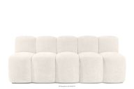 Čalúnená lavica s operadlom 200 cm krémová ženilková látka