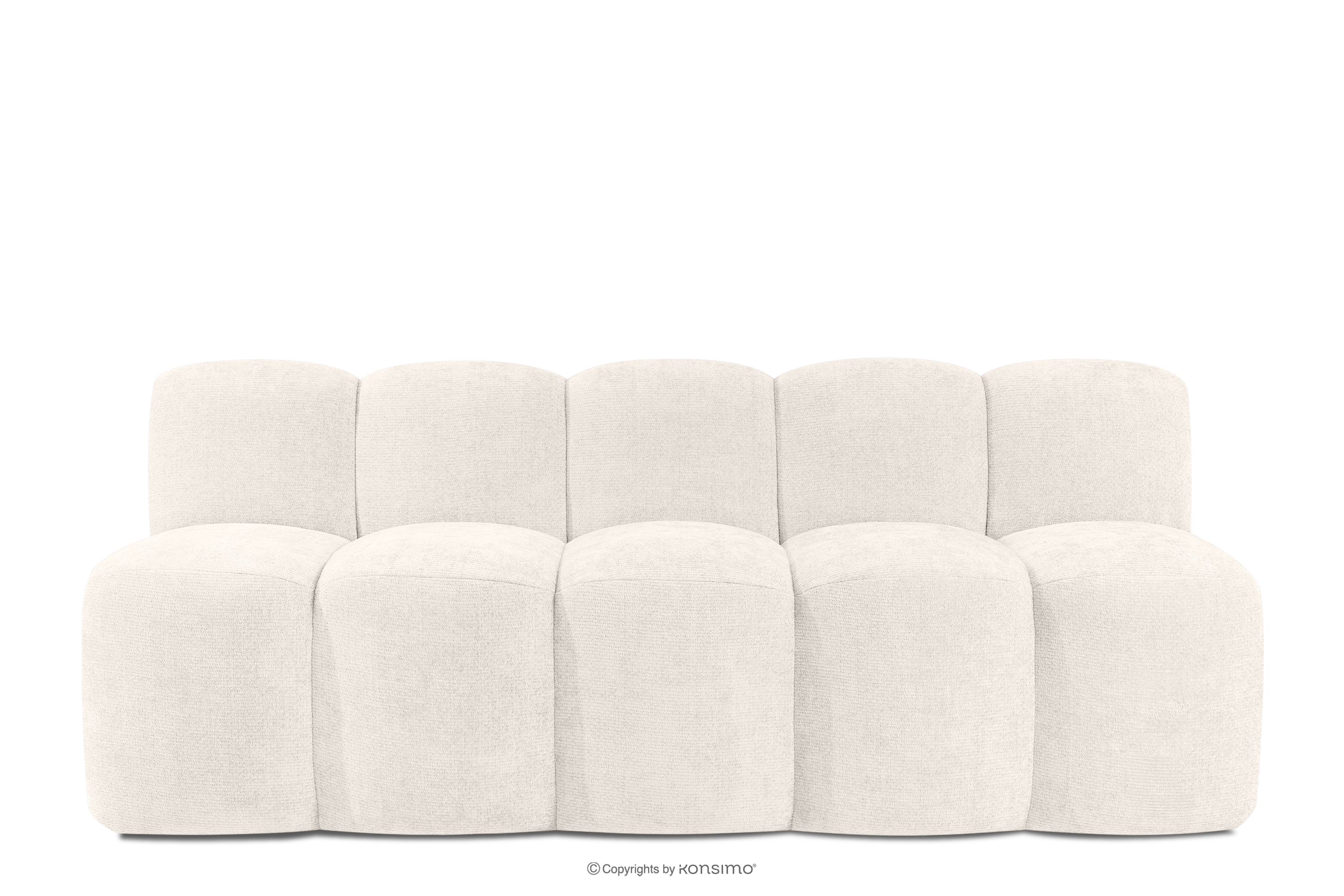 Čalúnená lavica s operadlom 200 cm krémová ženilková látka