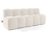 BRESCO Čalúnená lavica s operadlom 200 cm krémová ženilková látka krémová - obrázok 3