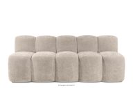 Čalúnená lavica s operadlom 200 cm béžová ženilková látka