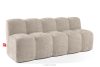 BRESCO Čalúnená lavica s operadlom 200 cm béžová ženilková látka béžová - obrázok 3