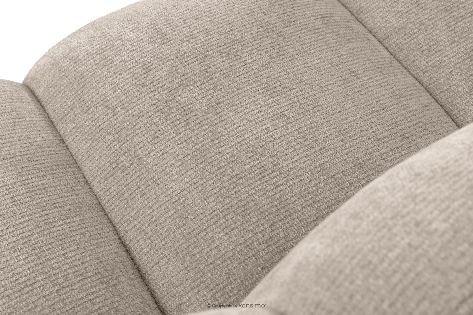 BRESCO Čalúnená lavica s operadlom 200 cm béžová ženilková látka béžová - obrázok 5