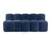 BRESCO Čalúnená lavica s operadlom 200 cm tmavomodrá ženilková látka námornícka modrá - obrázok 1