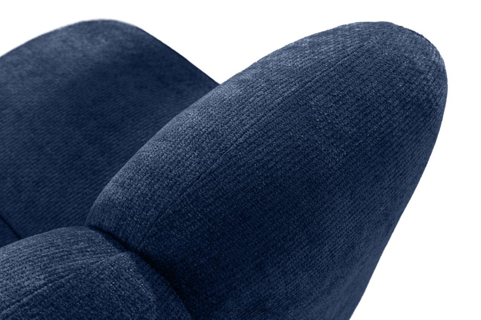 BRESCO Čalúnená lavica s operadlom 200 cm tmavomodrá ženilková látka námornícka modrá - obrázok 6