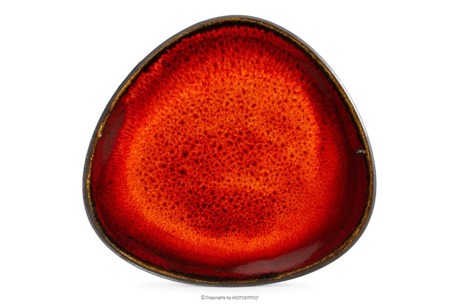 PRIMA Ručne glazovaný červená jedálenský tanier červená - obrázok 4