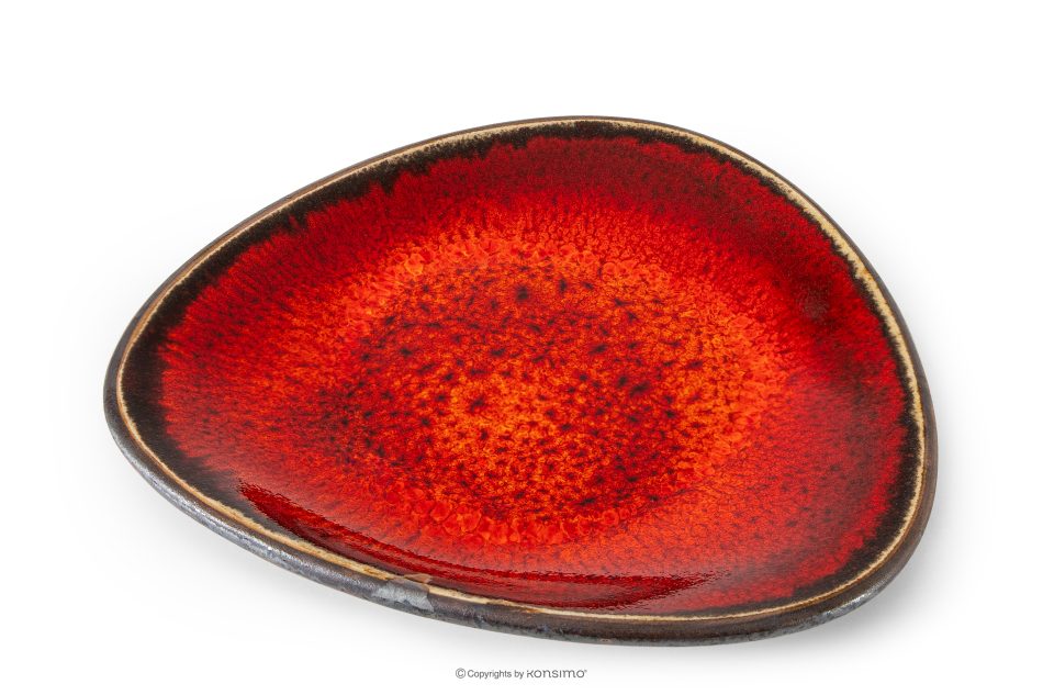 PRIMA Ručne glazovaný červená raňajkový tanier červená - obrázok 2