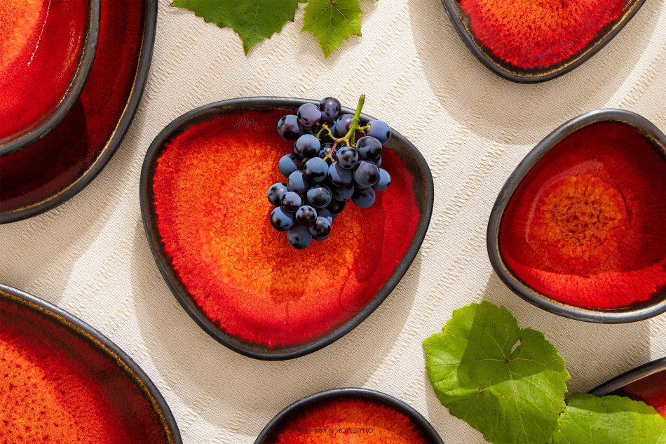 PRIMA Ručne glazovaný červená raňajkový tanier červená - obrázok 1