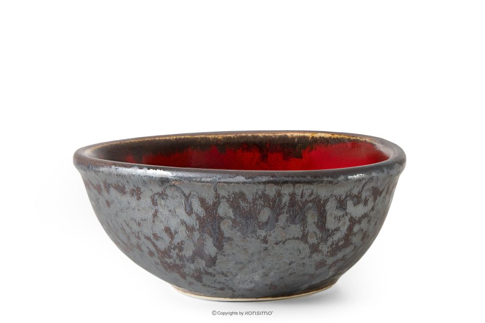 PRIMA Ručne glazovaná misa na šalát červená červená - obrázok 0