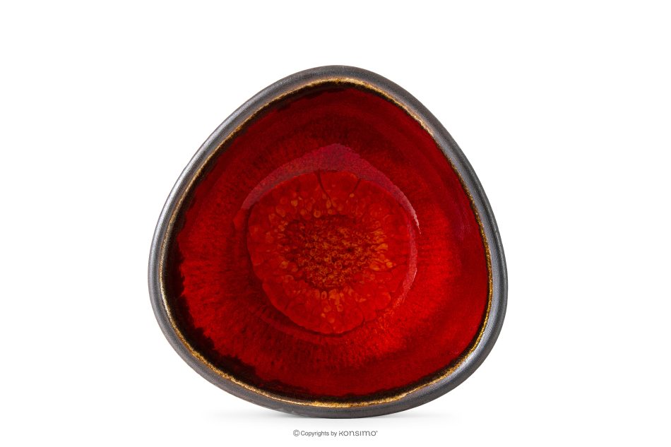 PRIMA Ručne glazovaná misa na šalát červená červená - obrázok 4