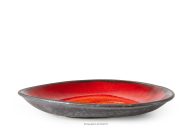 Hlboký servírovací tanier ručne glazovaný červená
