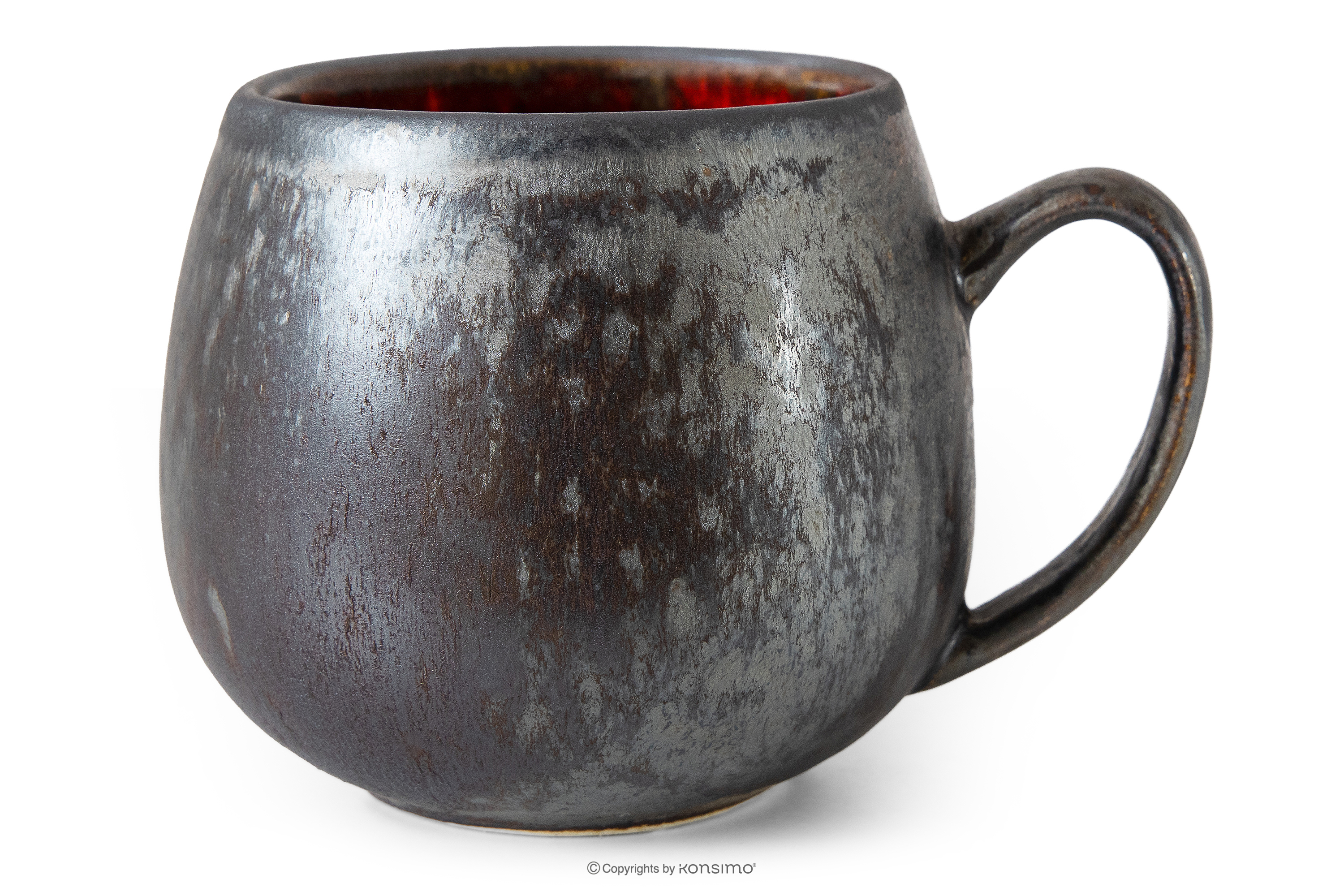 Ručne glazovaný červená hrnček