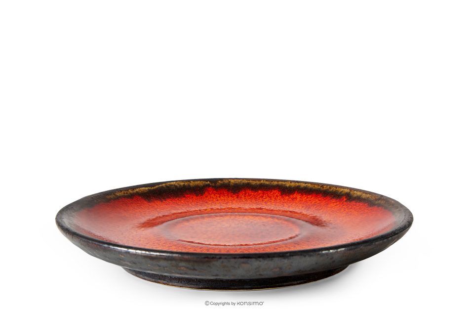 PRIMA Ručne glazovaný červená podšálek na šálku espressa červená - obrázok 0