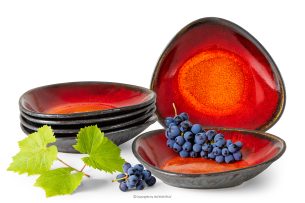 PRIMA, https://konsimo.sk/kolekcie/prima/ Ručne glazovaný keramický hlboký tanier 6 ks červená červená - obrázok